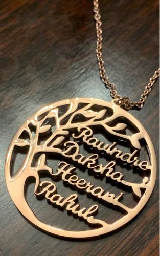 Family Tree Necklace - Gold Name Pendant Rahul Family Tree Necklace - Gold Name Pendant Rahul