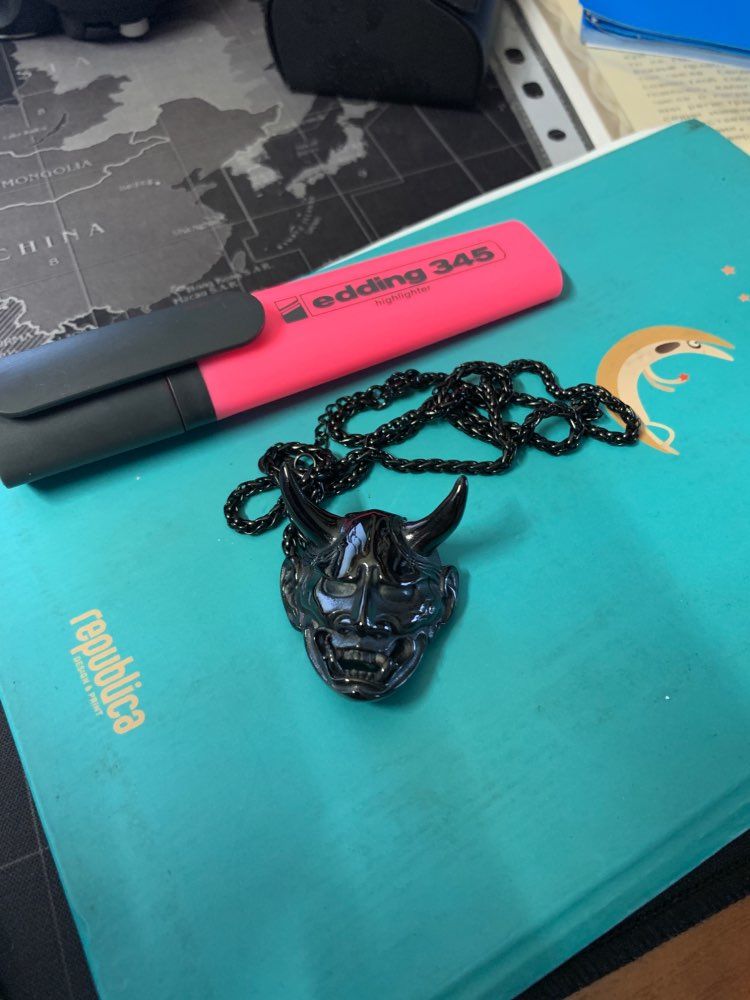 Customer photo review of Hannya Mask Chain Necklace