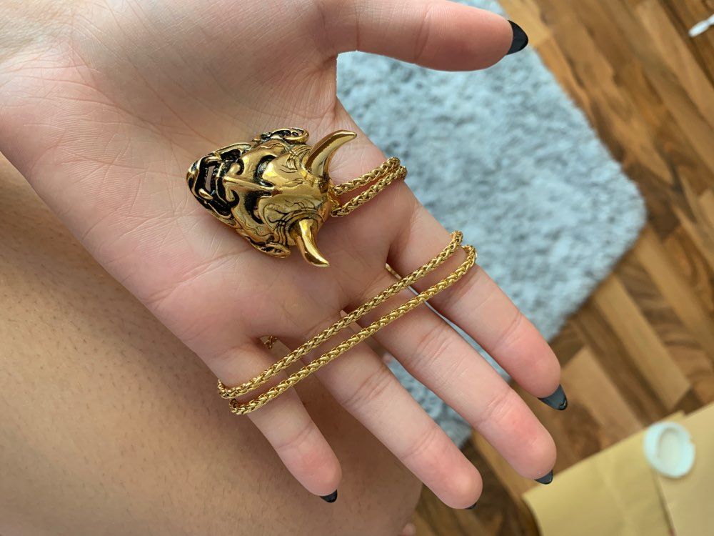 Customer photo review of Hannya Mask Chain Necklace