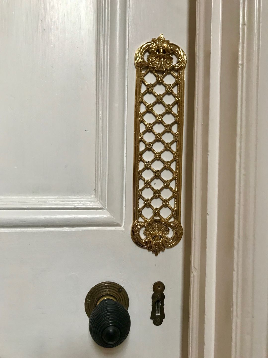 Customer photo review of Brass Lattice Door Push Plate