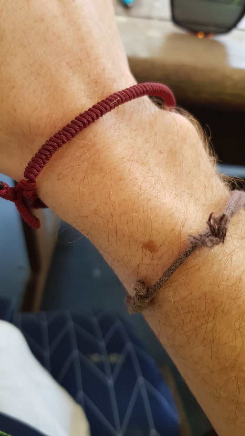 Customer photo review of Tibetan Buddhist Handmade Lucky Knots Bracelet