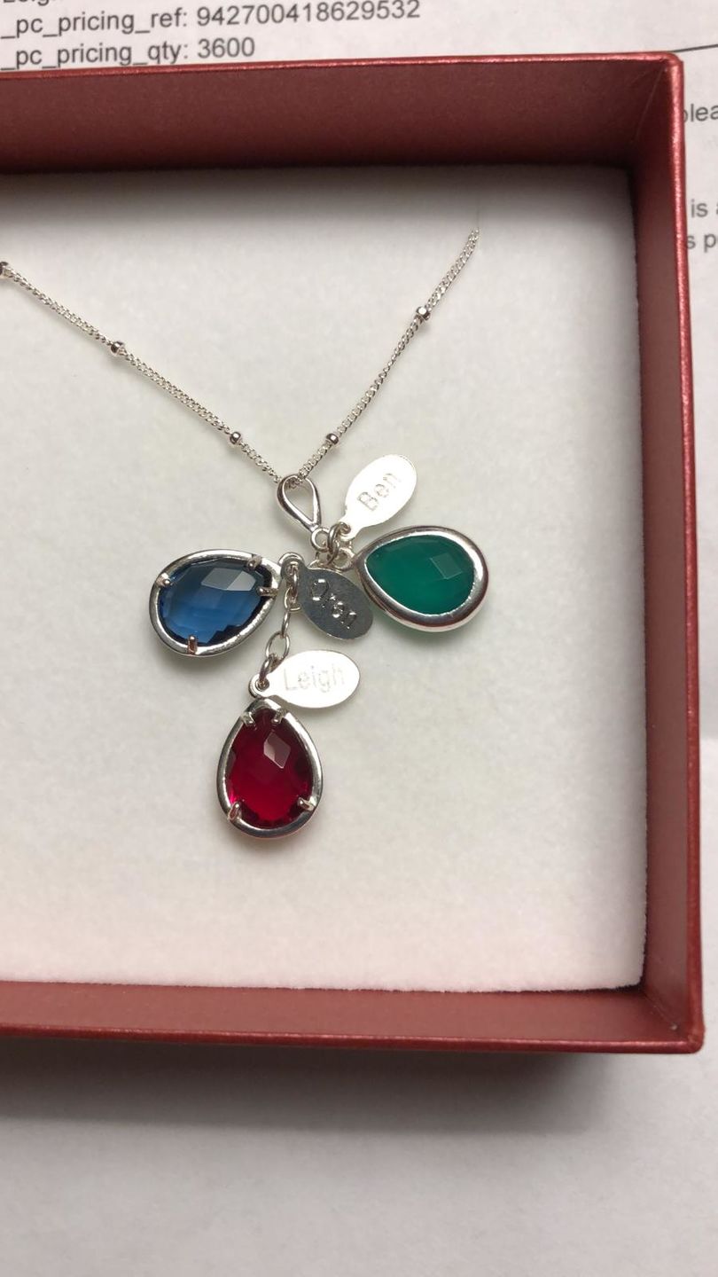 Customer photo review of "The Danique Necklace" - Name and Birthstone Necklace for Mom