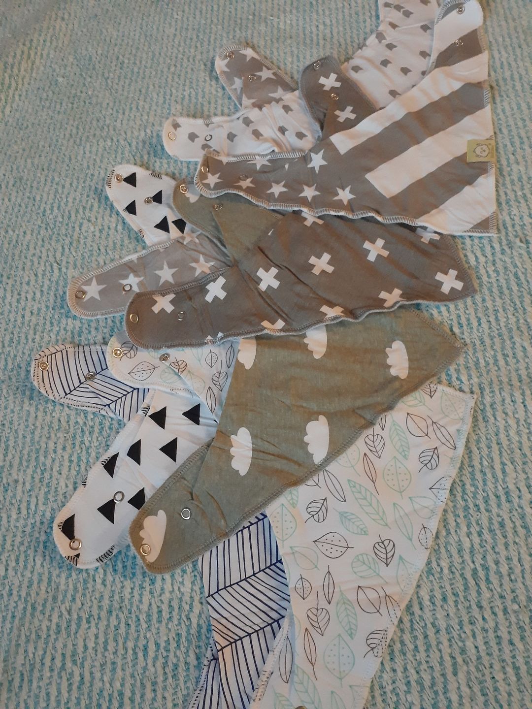 Customer photo review of Organic Baby Bandana Bibs