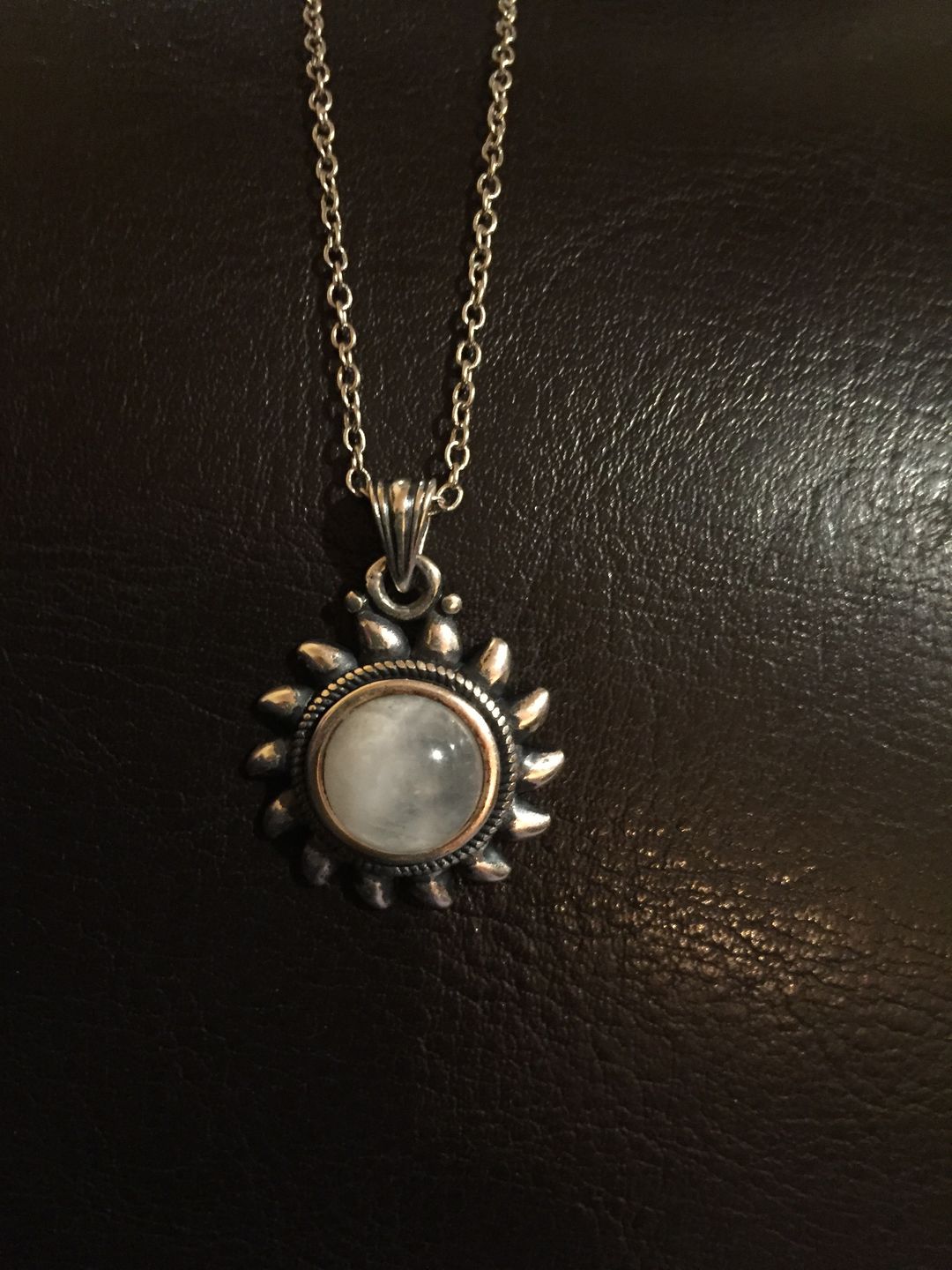 Customer photo review of 925 Sterling Silver & Natural Moonstone Sunshine Necklace