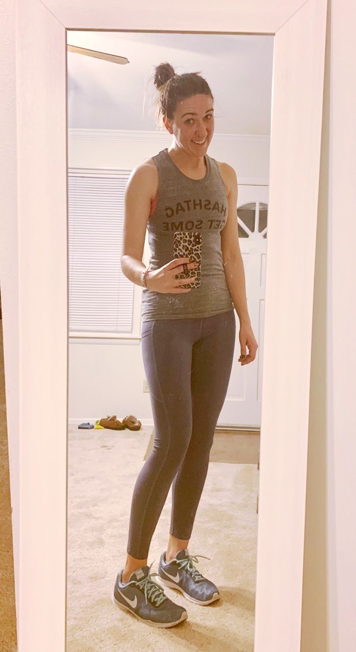 Customer photo review of Focus Exercise Pants - Dusty Blue | MT LUXE