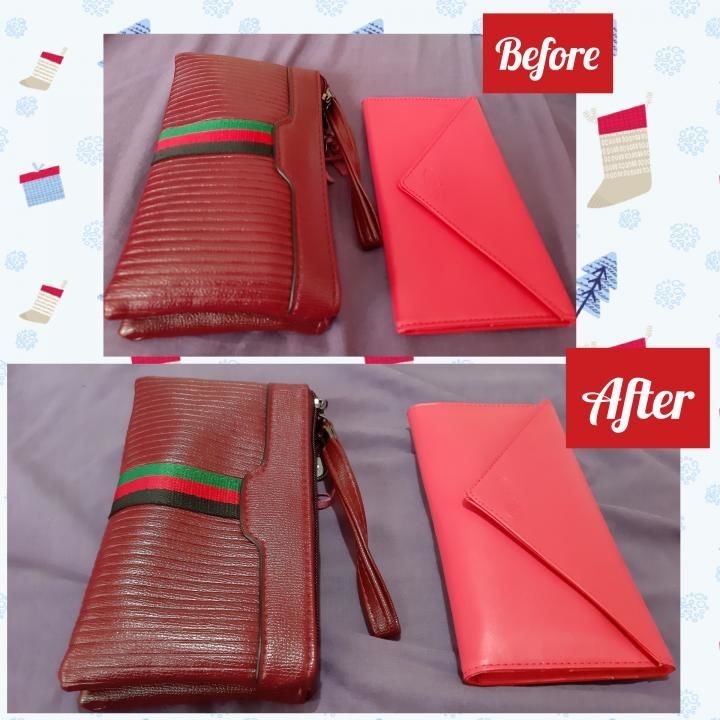 Customer photo review of Leather Slimvelope Coral Pink