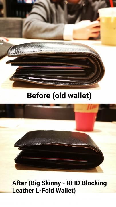 Customer photo review of RFID Blocking Leather L-Fold Wallet Black