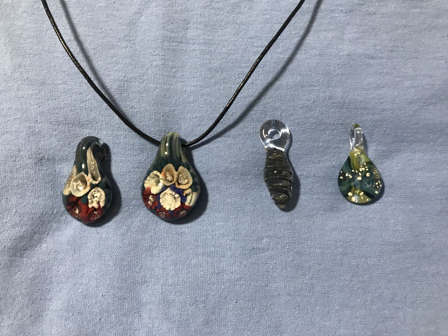 Customer photo review of Ocean Sunset Pendant with Infused Cremation Ashes
