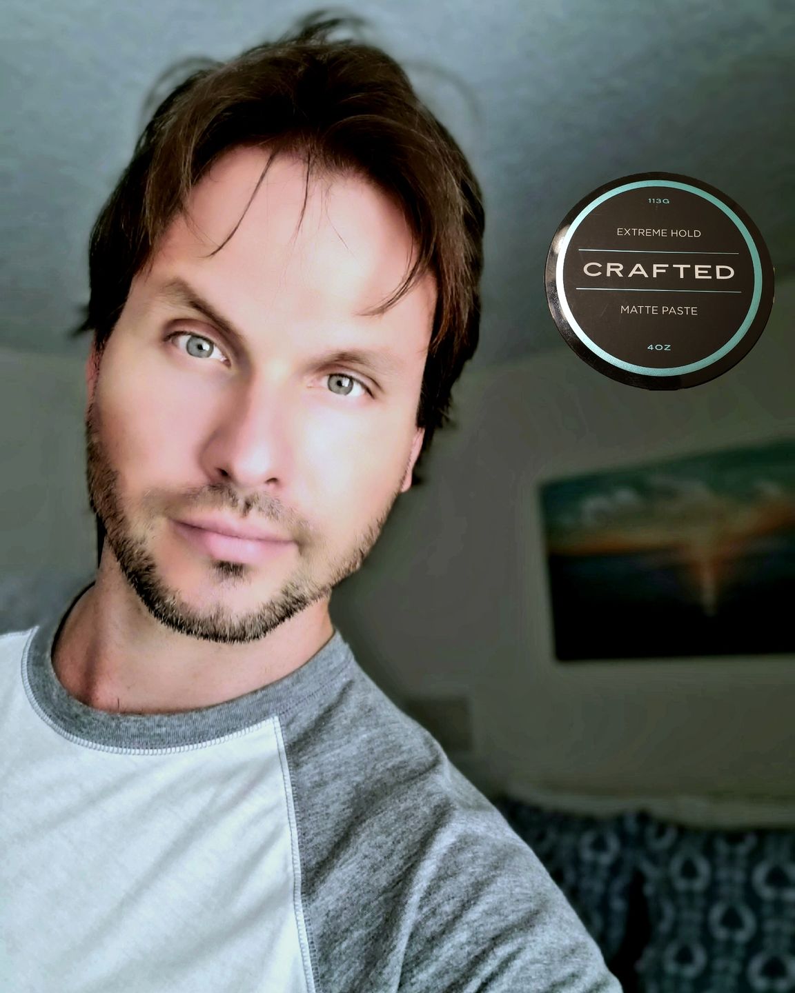 Customer photo review of TheSalonGuy CRAFTED Extreme Hold Matte Hair Paste – Maximum Control with a Matte Finish – 4oz