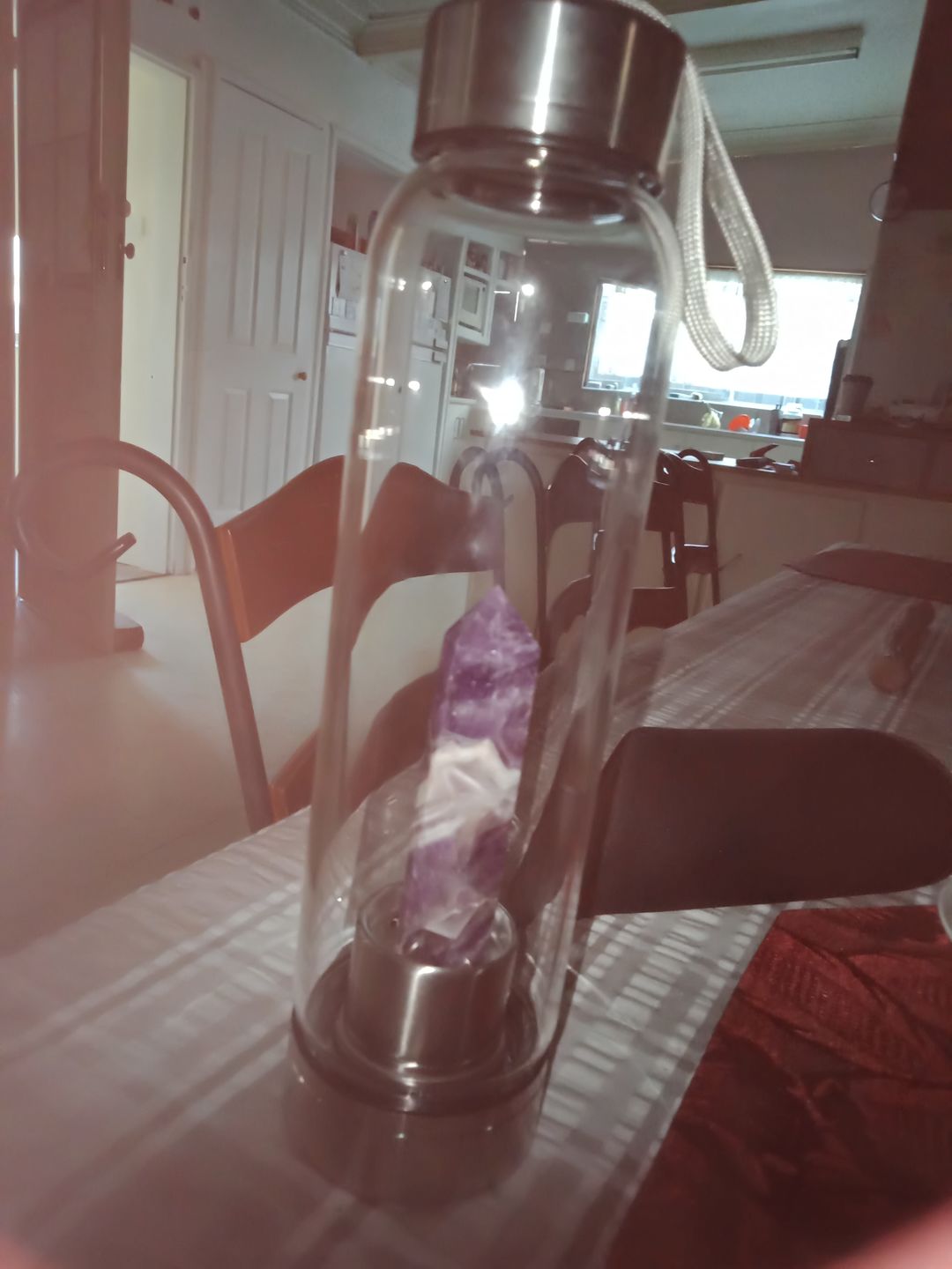 Customer photo review of Crystal Wand Water Bottle + Protective Sleeve (Stainless Steel)