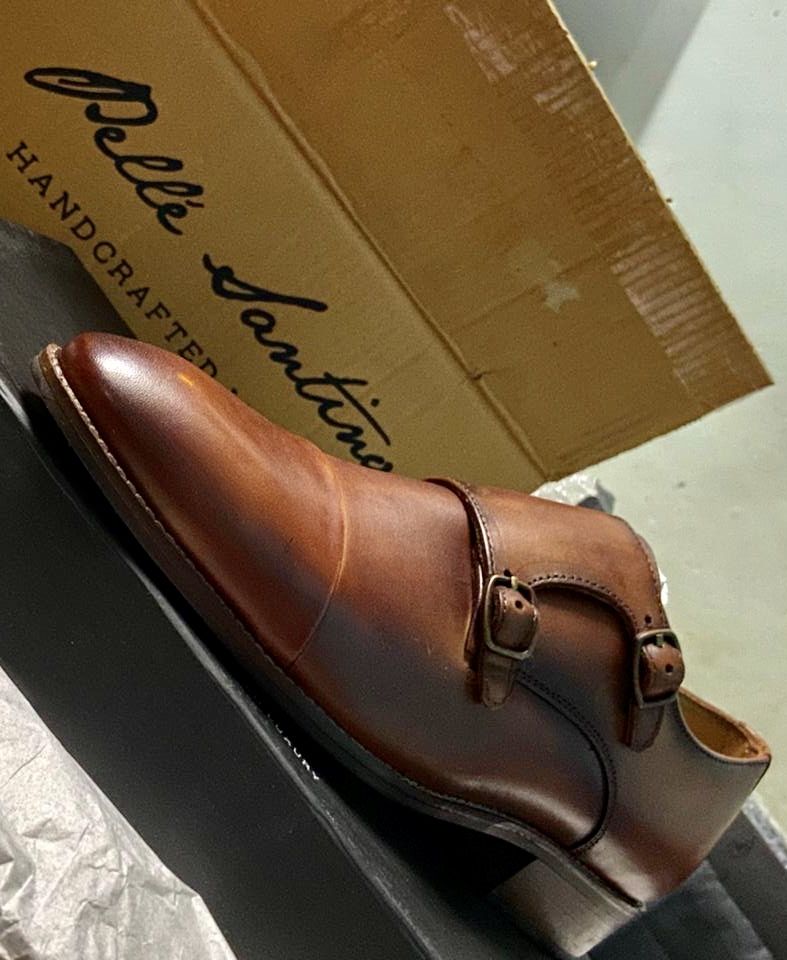 Customer photo review of Double Monk Straps Cap toe - Brown