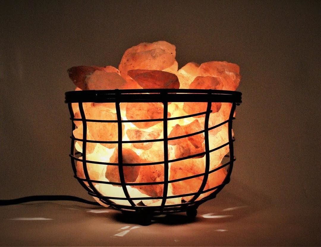 Customer photo review of Basket Salt Lamp With Salt Chunks