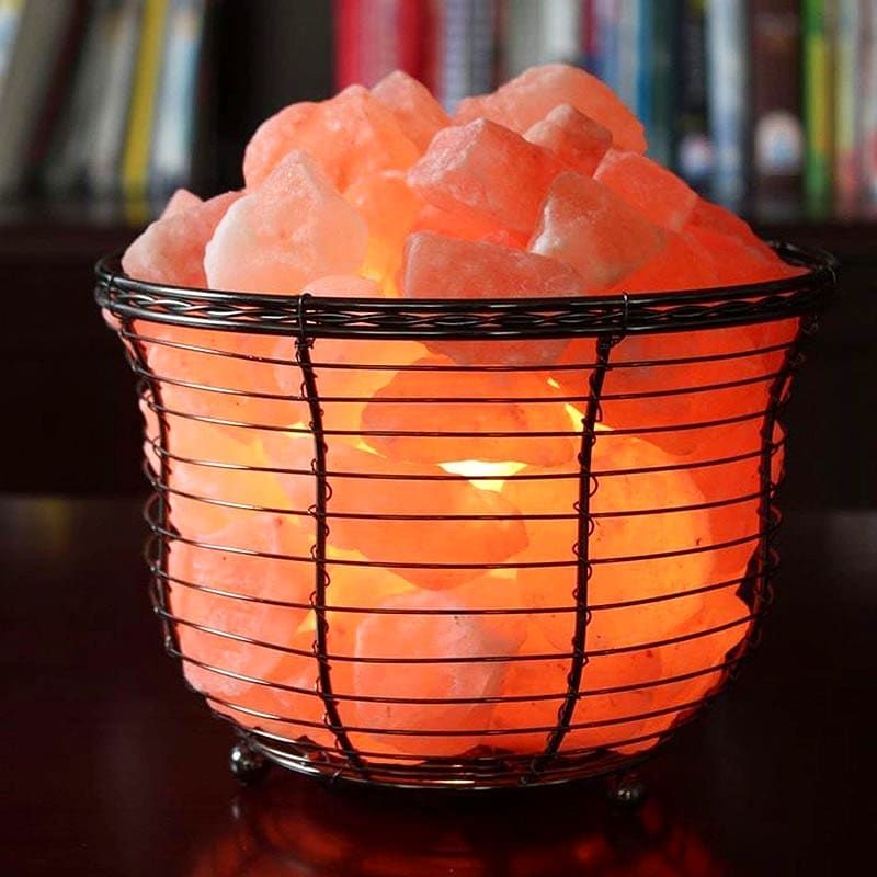 Customer photo review of Basket Salt Lamp With Salt Chunks