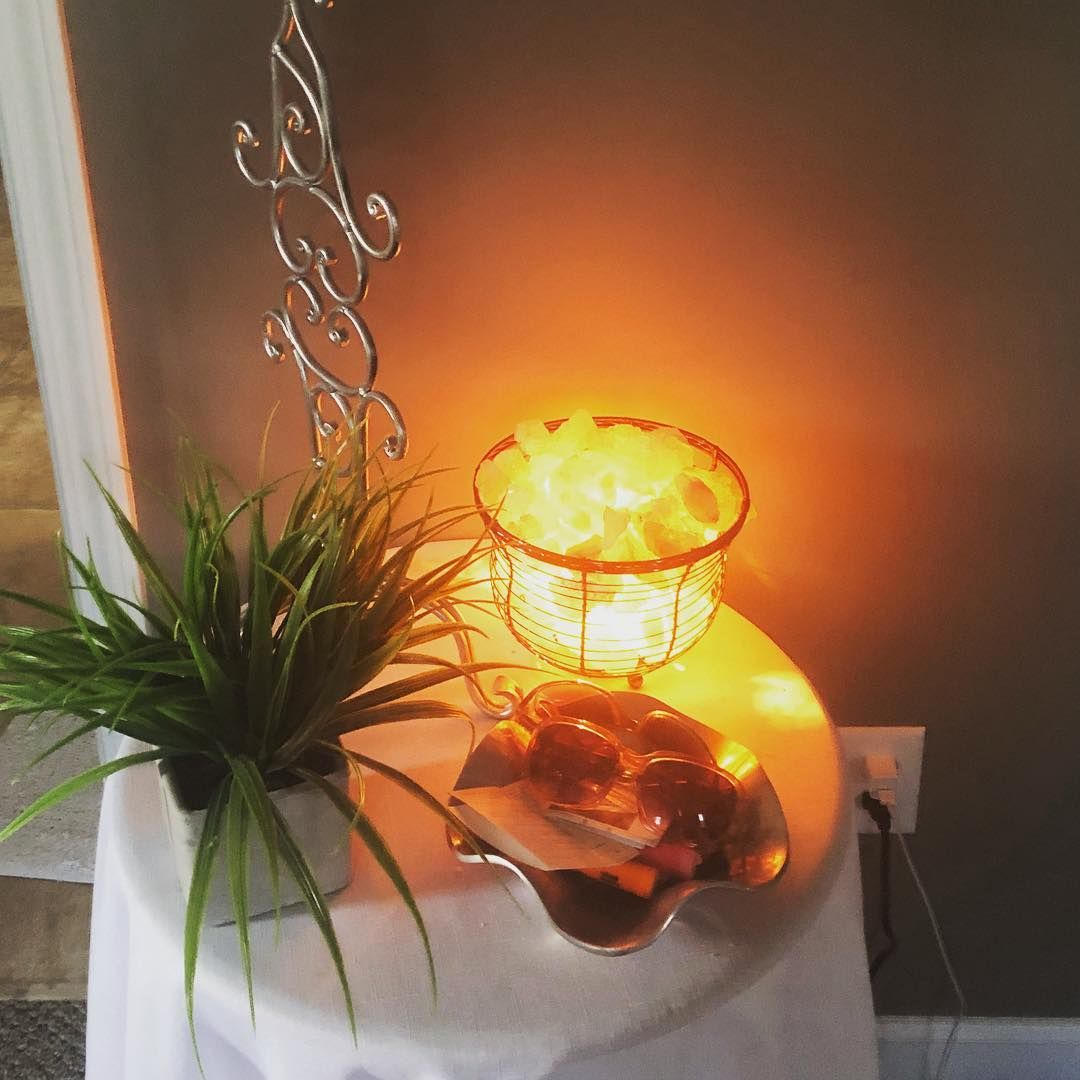 Customer photo review of Basket Salt Lamp With Salt Chunks