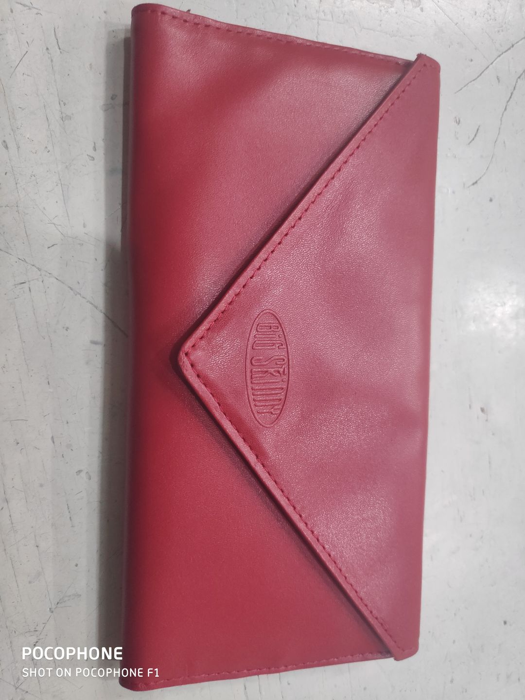 Customer photo review of Leather Slimvelope Coral Pink