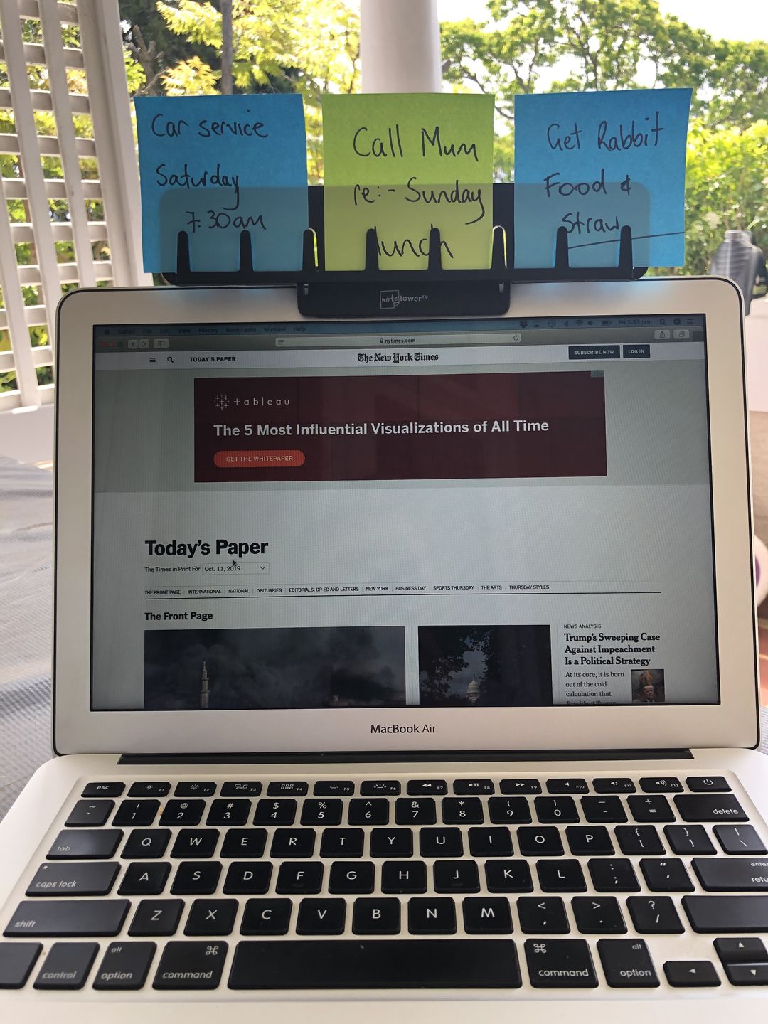 Customer photo review of Note Tower Monitor Document & Note Holder