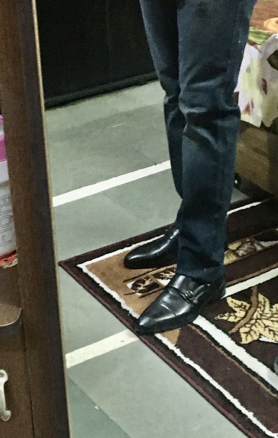 Customer photo review of Double Monk Straps Cap toe - Black