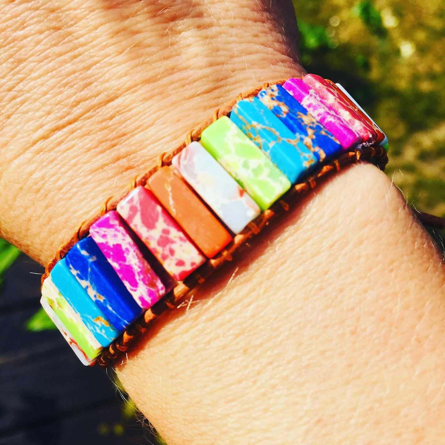 Customer photo review of JASPIS Buntes CHAKRA Armband