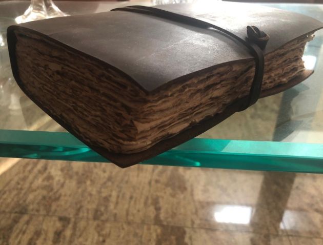 Customer photo review of Vintage Leather Journal – Deckle Edge Paper