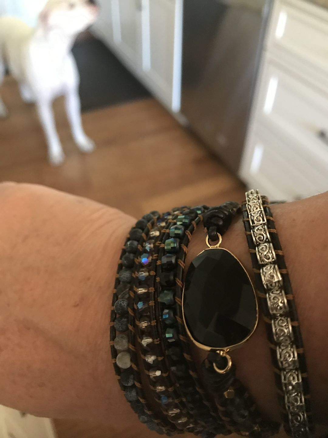 Customer photo review of Onyx Moonlight Protection Wrap Bracelet