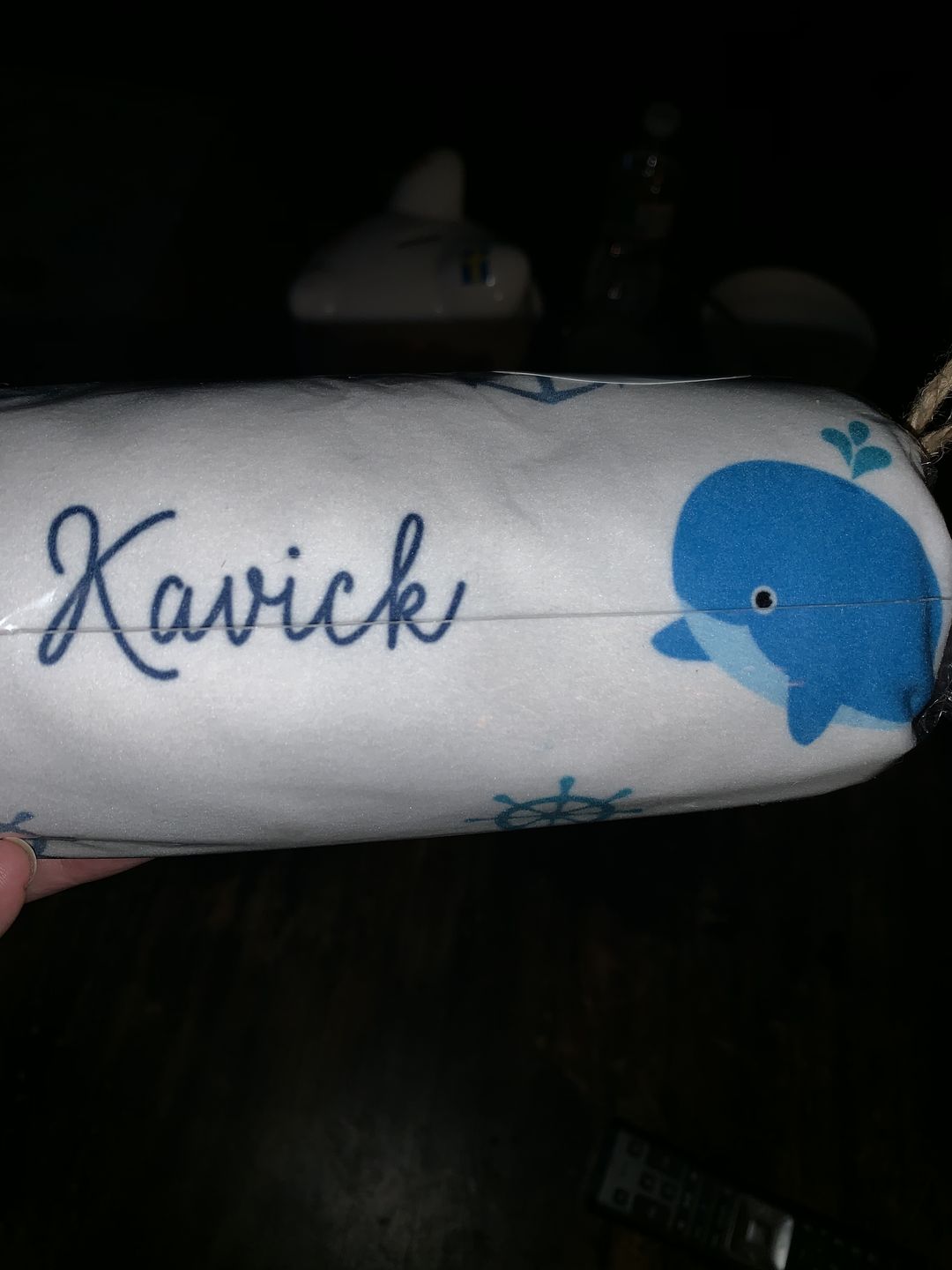Customer photo review of Nautical Fleece Personalized Baby Boy Blanket