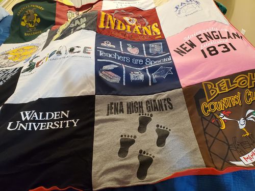T-shirt quilt from walden university, jena high school by Sulynn from LA