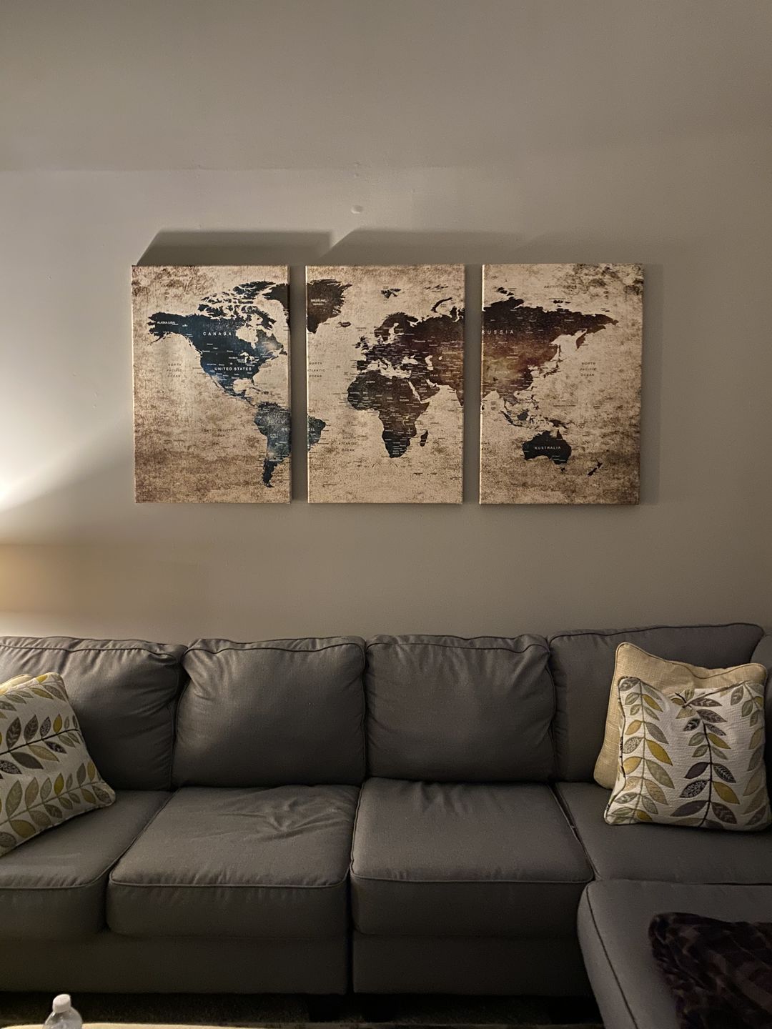 Customer photo review of World Map Canvas Print, Map Push Pin Canvas Print
