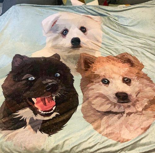 dog portrait blanket