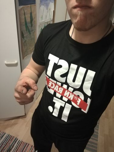 Customer photo review of Just Race It Tee