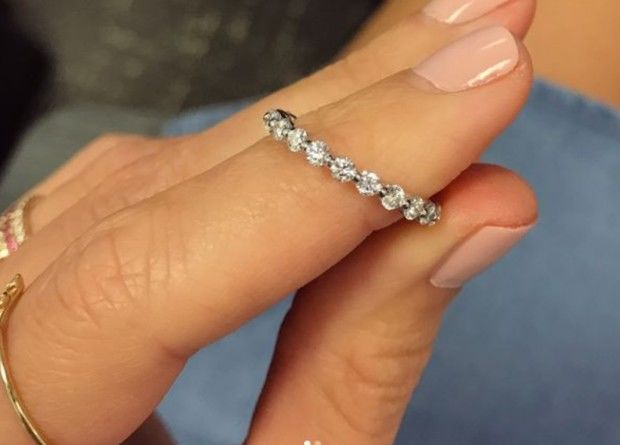 Customer photo review of Louily Fashion Eternity Round Cut 1.5 Ct Wedding Band In Sterling Silver