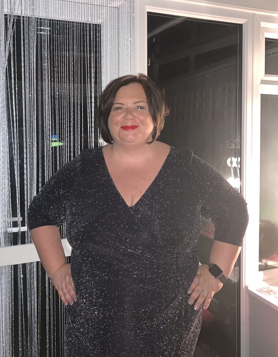 Customer photo review of Glitter Maxi Bodycon Dress