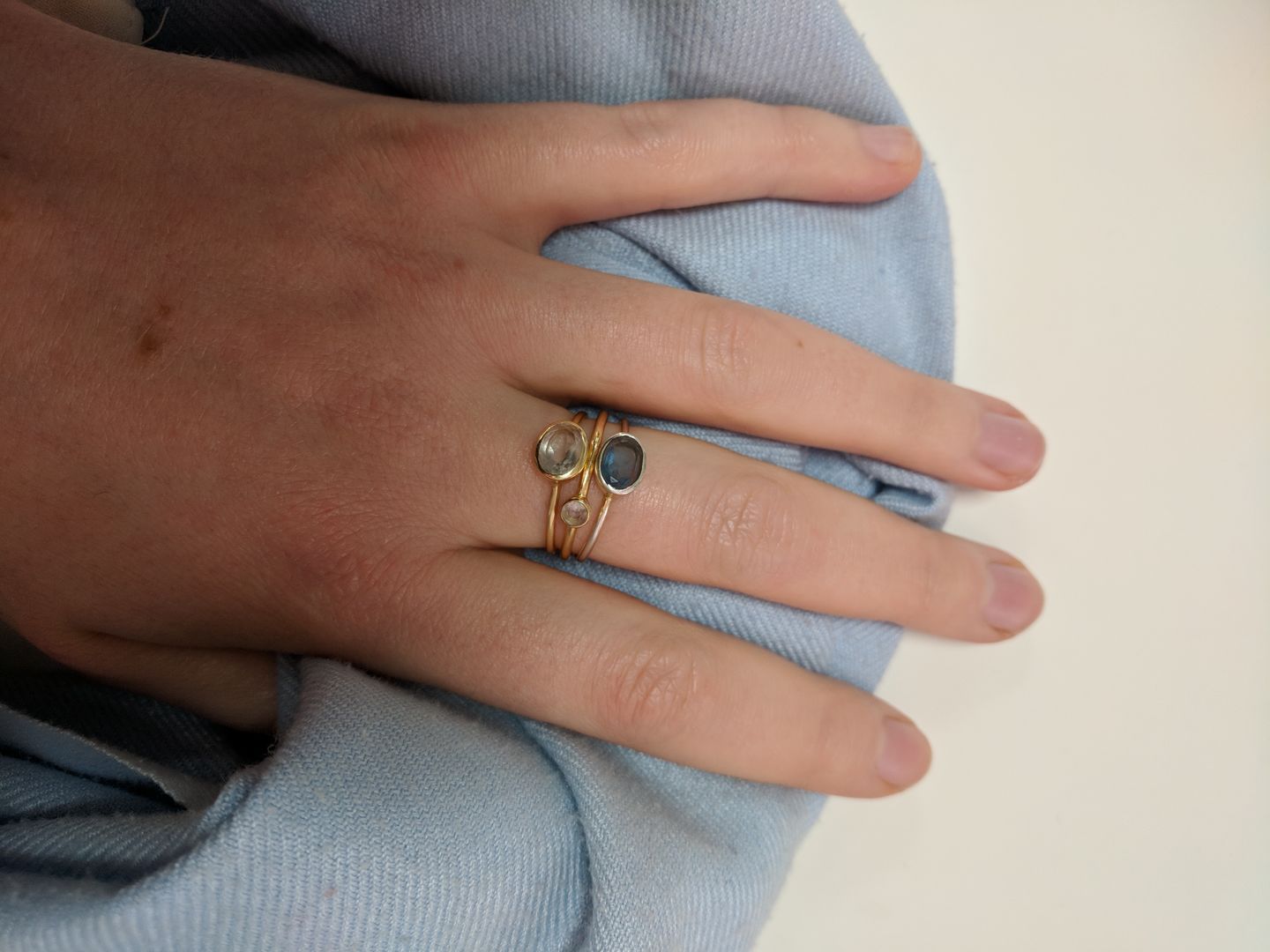 Customer photo review of Stacking Ring Set Combo with Tiny Ovals