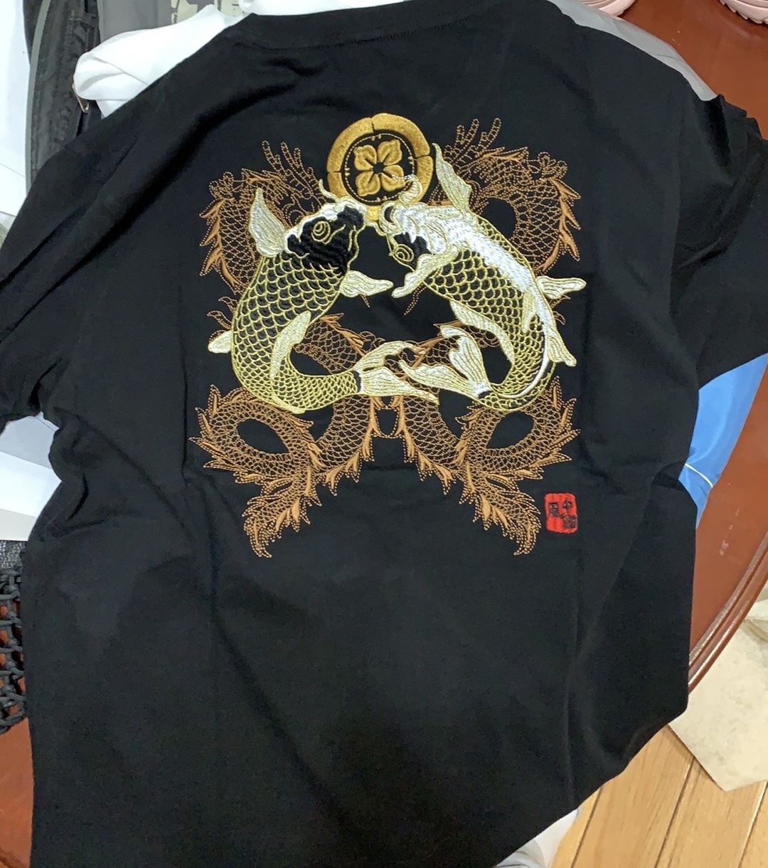 Customer photo review of Double Dragon & Koi Sukajan T-shirt