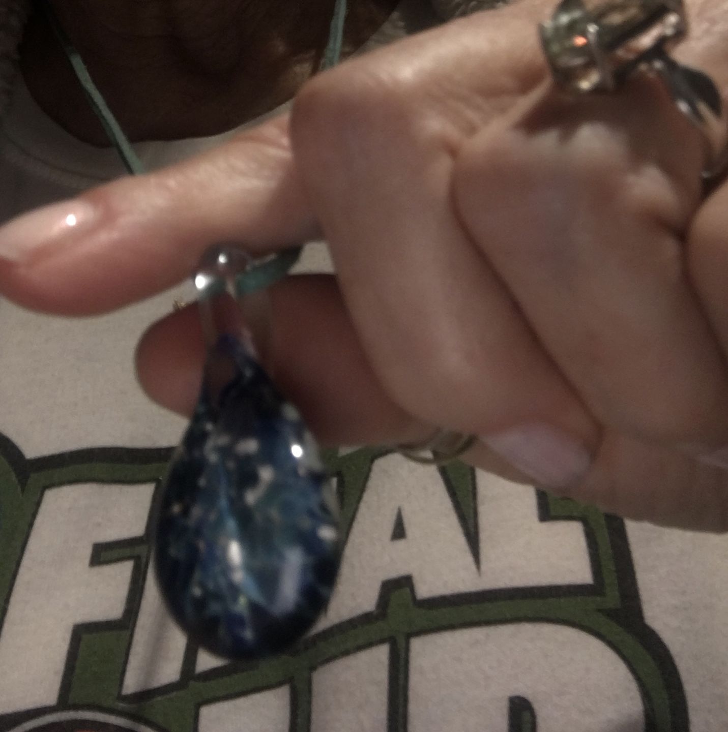 Customer photo review of Blue Moon Cremation Pendant