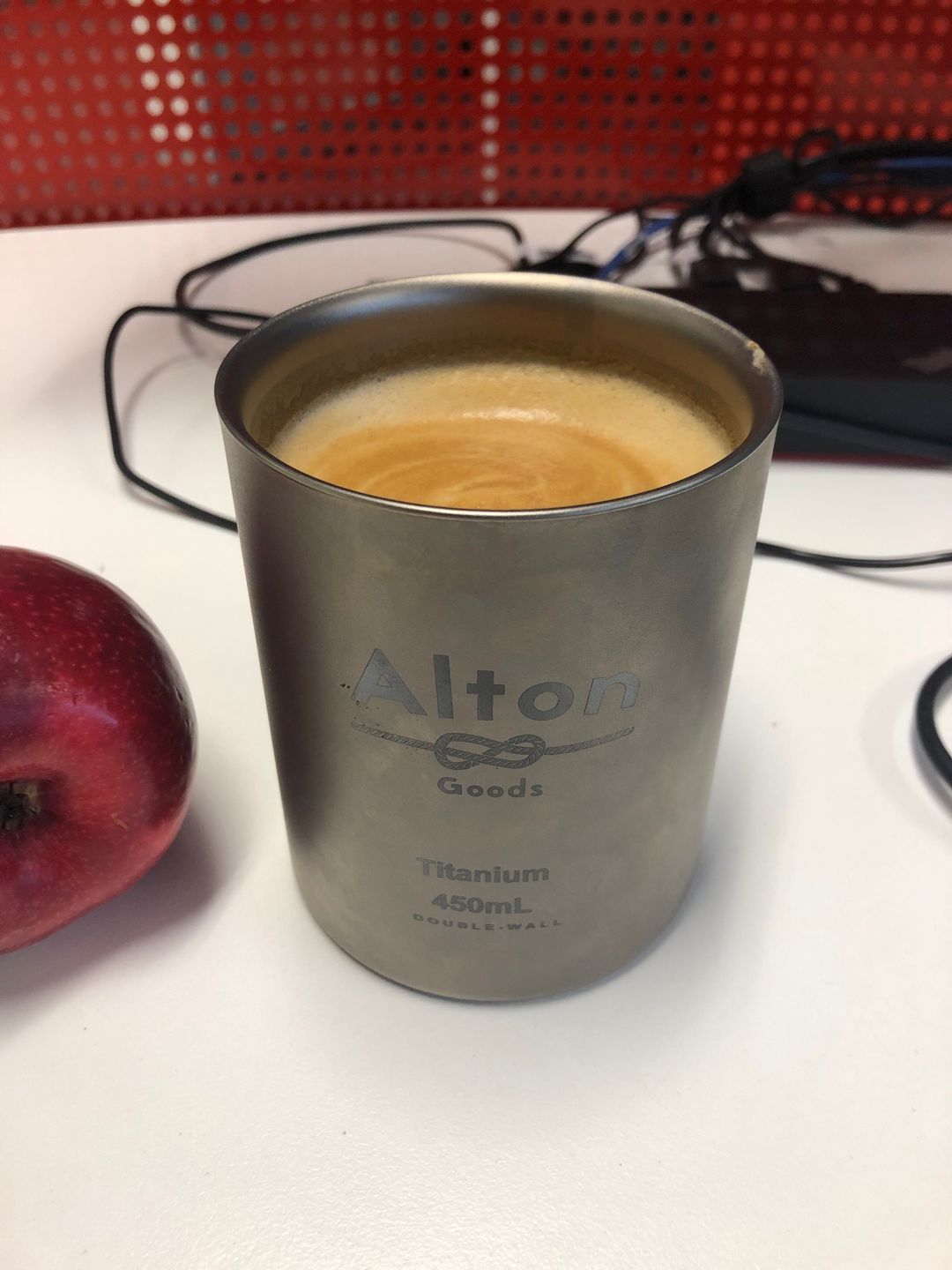 Customer photo review of Titanium Double-Wall Mug 450mL