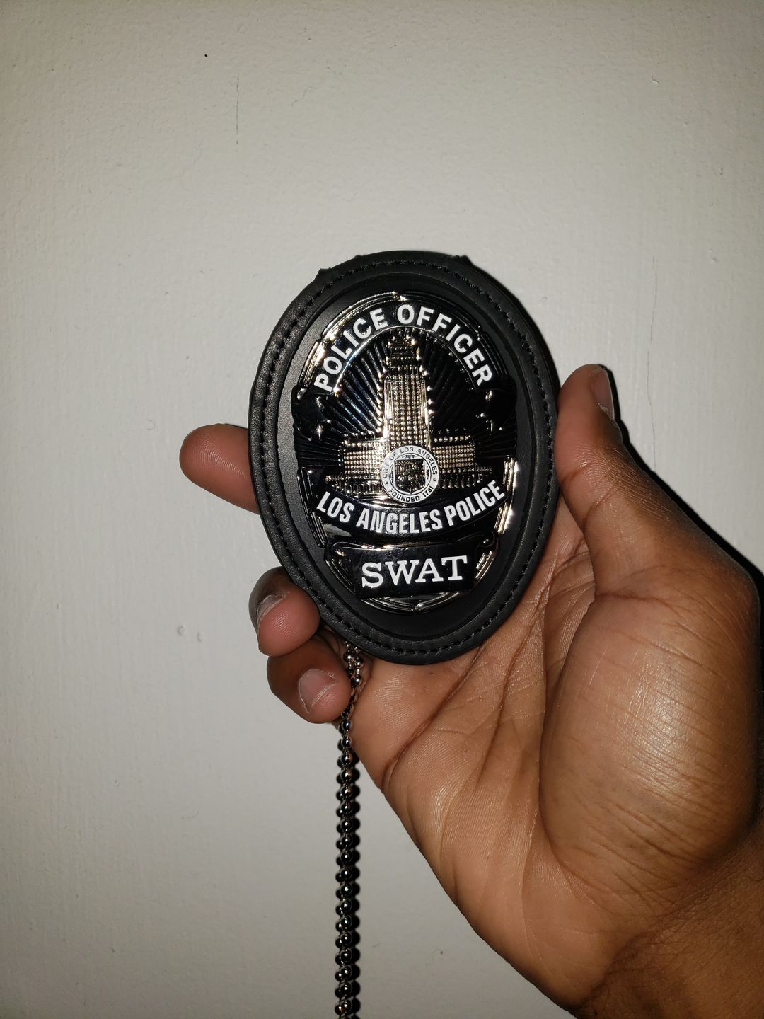 Customer photo review of LAPD Los Angeles Police SWAT Badge Solid Copper Replica Movie Props