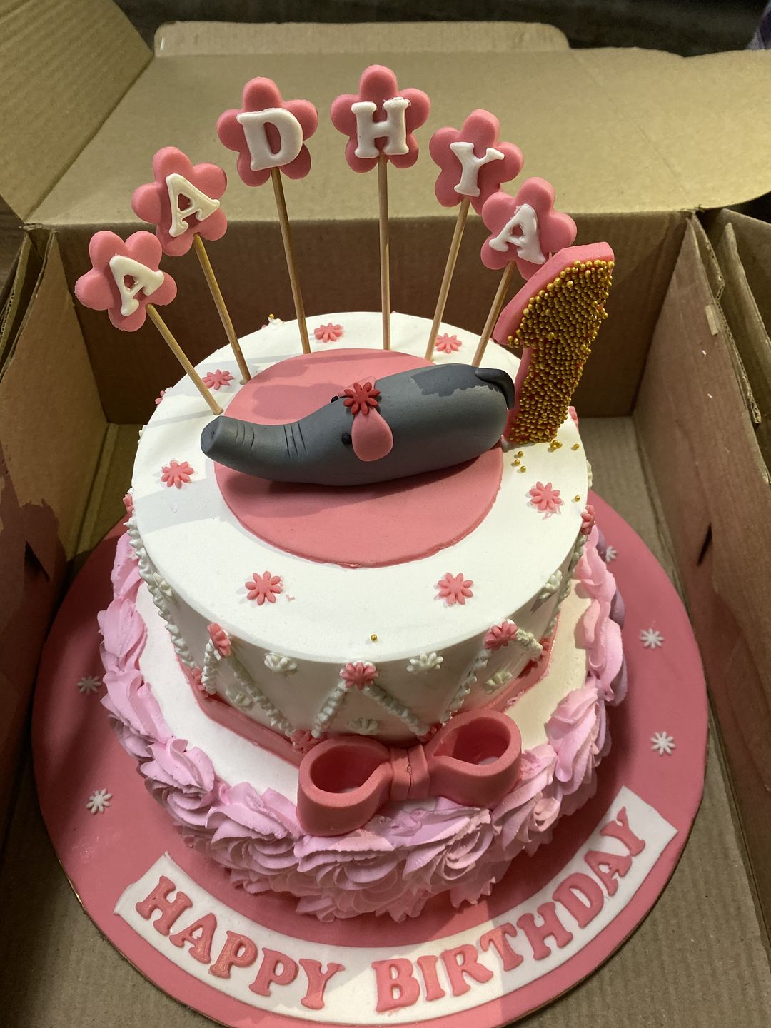 Customer photo review of Floral theme with baby elephant
