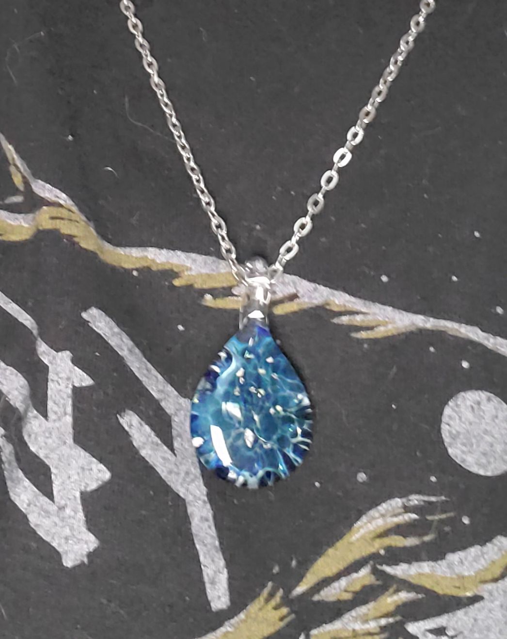 Customer photo review of Blue Moon Cremation Pendant