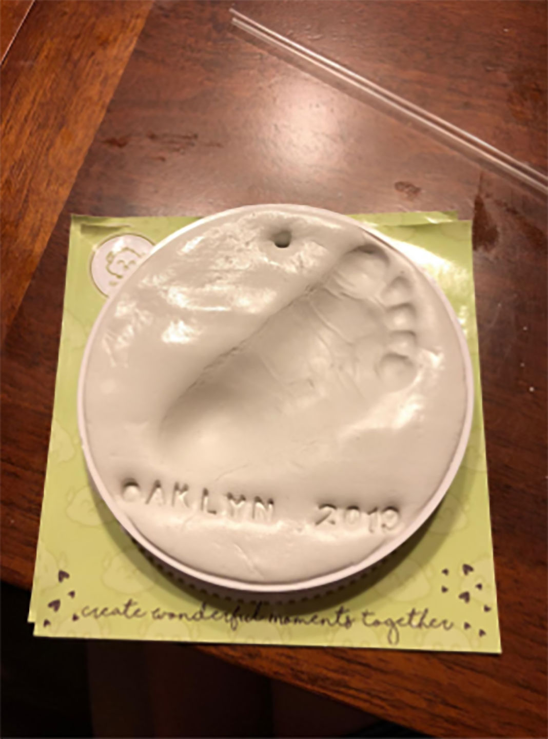 Customer photo review of Baby Handprint Keepsake Ornament
