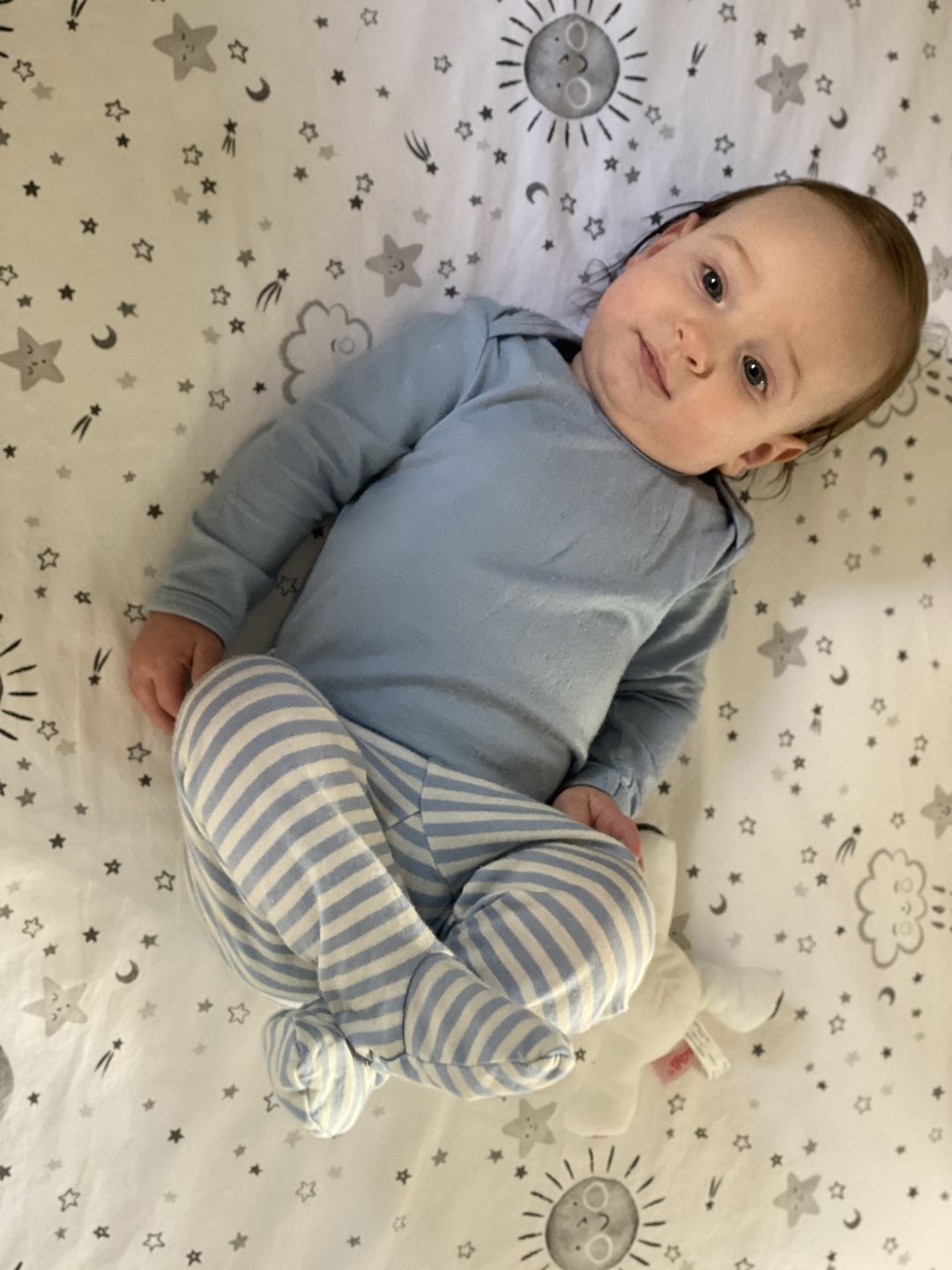Customer photo review of Baby Footed Pants, Merino Wool, Blue
