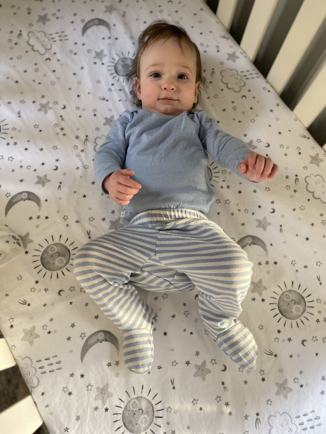 Customer photo review of Baby Bodysuit, Long Sleeve, Merino Wool, Blue