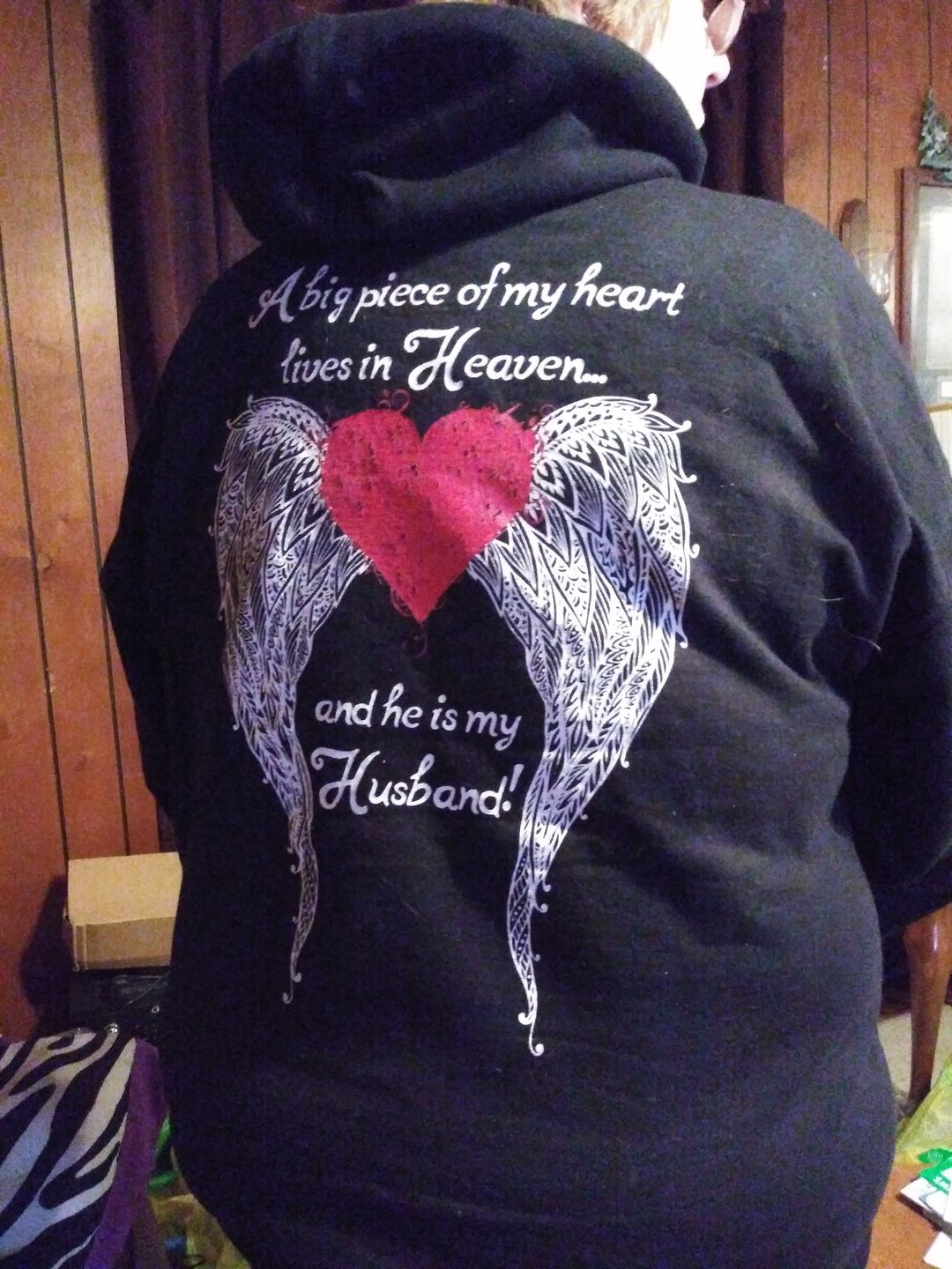 Customer photo review of Husband - A Big Piece of my Heart Hoodie
