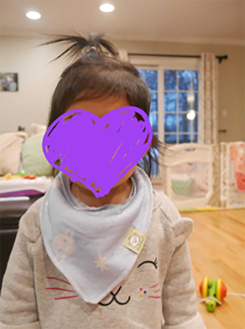Customer photo review of Organic Baby Bandana Bibs