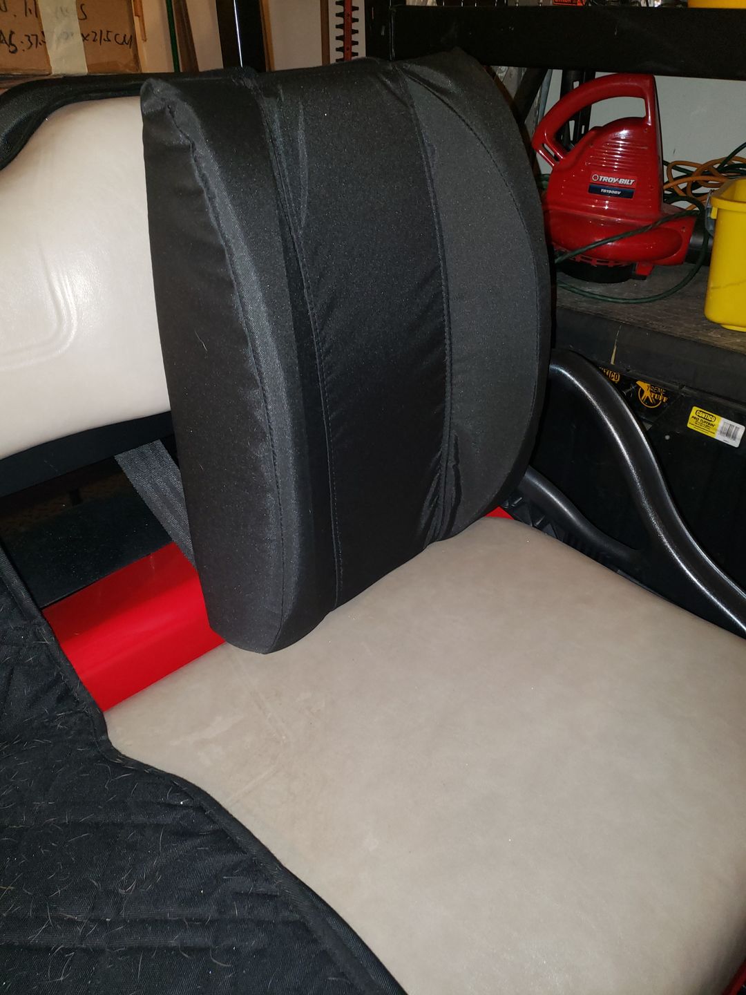 Customer photo review of Universal Back Buddy Golf Cart / Marine Lumbar Support Cushion