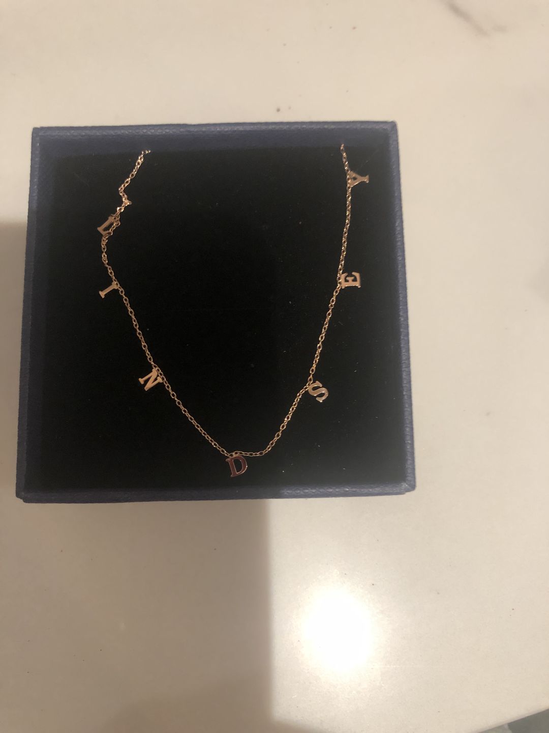 Customer photo review of Dainty Letter Name Necklace