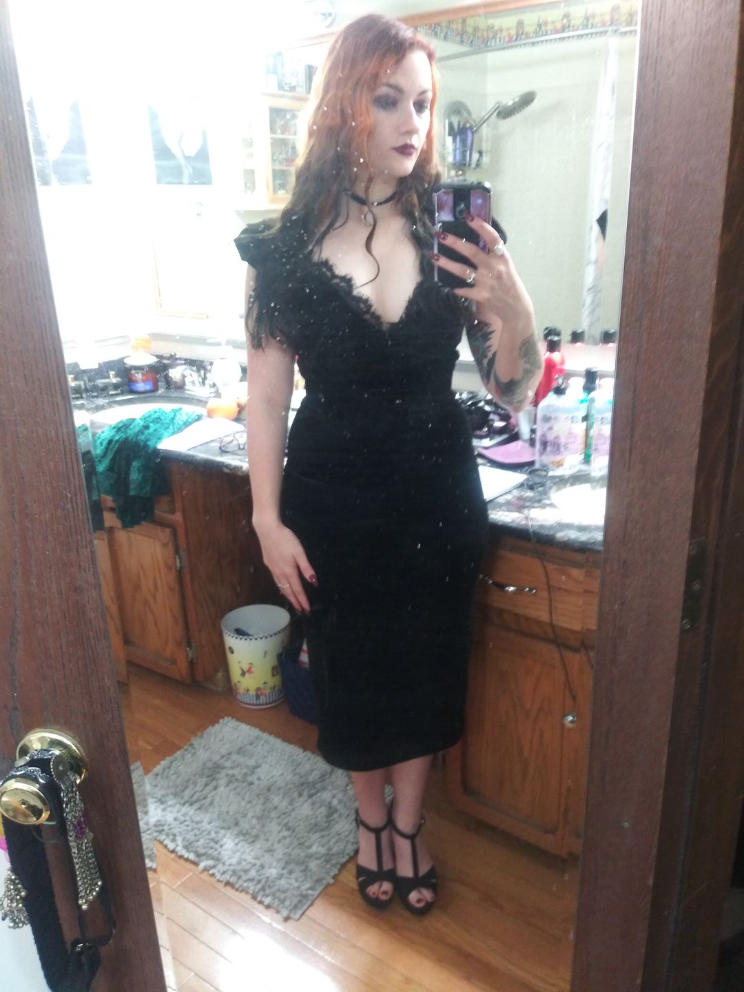 Customer photo review of Baudelaire Wiggle Dress in Black