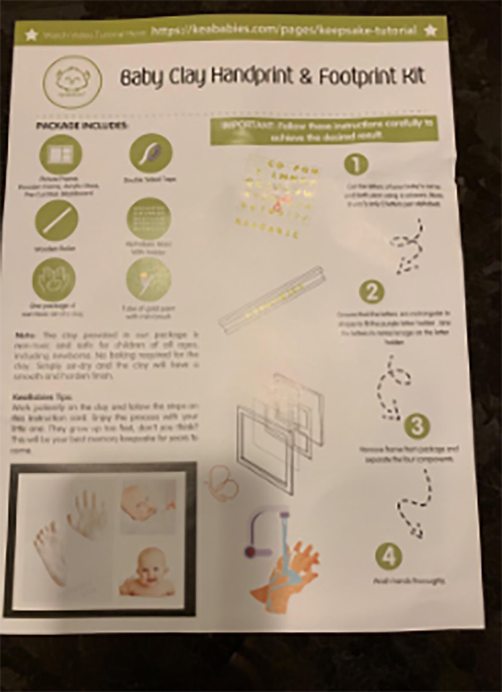 Customer photo review of Baby Handprint Footprint Keepsake Kit