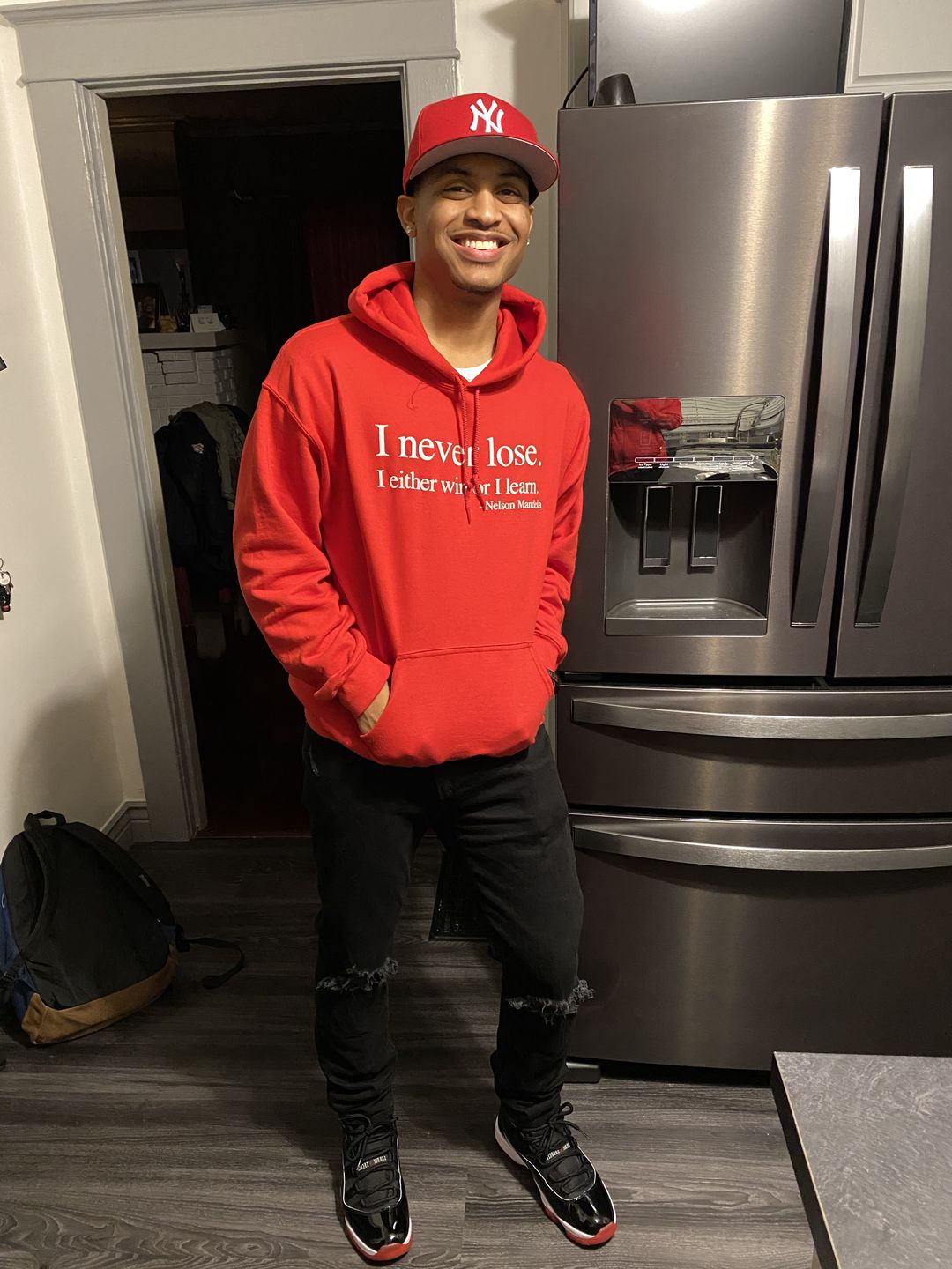 Customer photo review of I Never Lose -Nelson Mandela  Hoodie