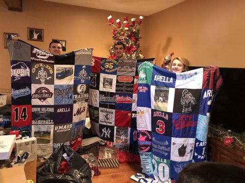 T-shirt quilt featuring storm baseball, royals baseball by Jennifer from NY