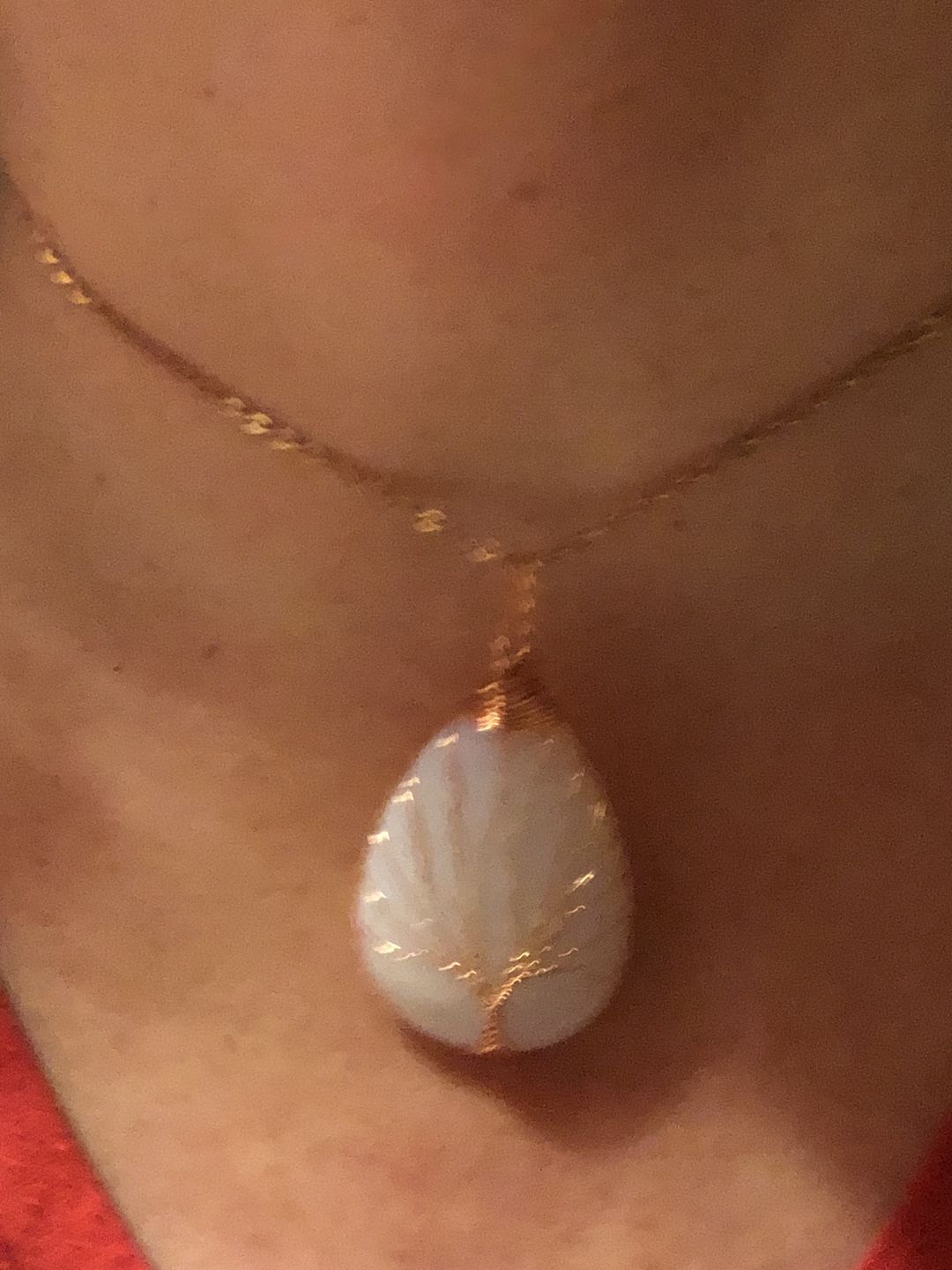 Customer photo review of Handmade Tree Of Life Opalite Necklace